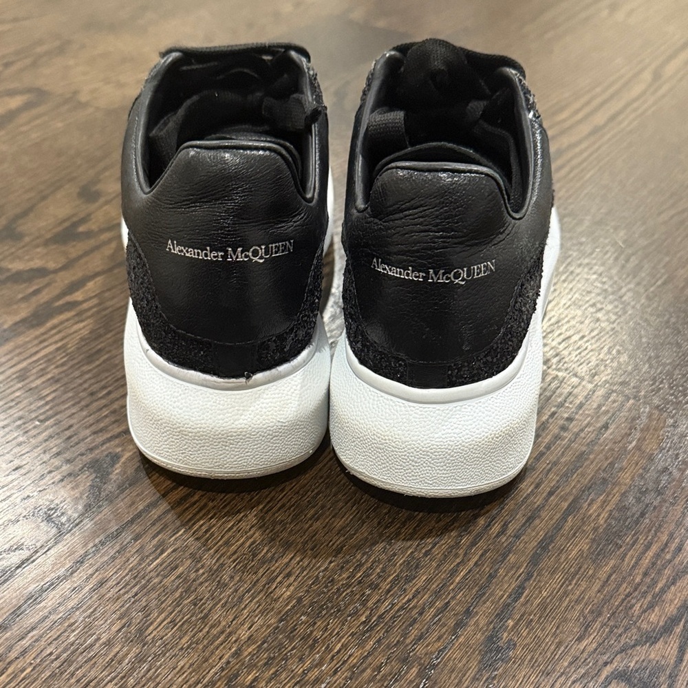 Alexander McQueen Black Glitter Women’s Sneakers Size 37 - Picture 5 of 16